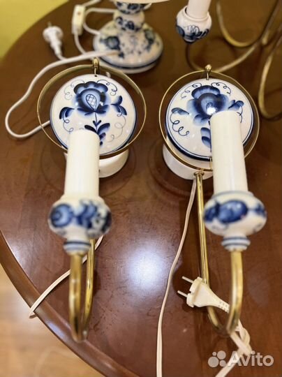 Люстры набор гжель. Ручная работа