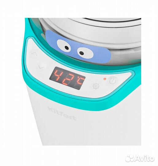 Йогуртница Kitfort кт-2077-3, белый, бирюзовый