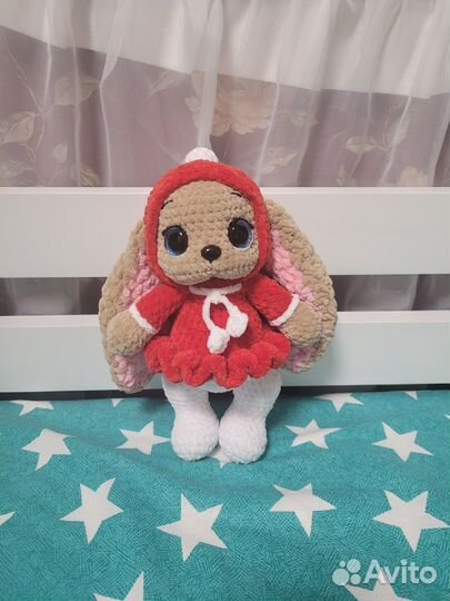 Мягкая игрушка амигуруми ручной работы. Зайка