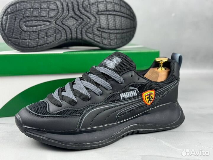 Мужские летние кроссовки Puma Ferrari чёрные