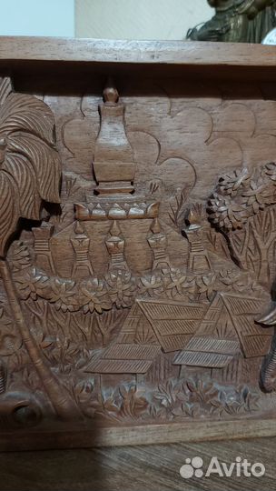 Панно настенное резьба по дереву винтаж