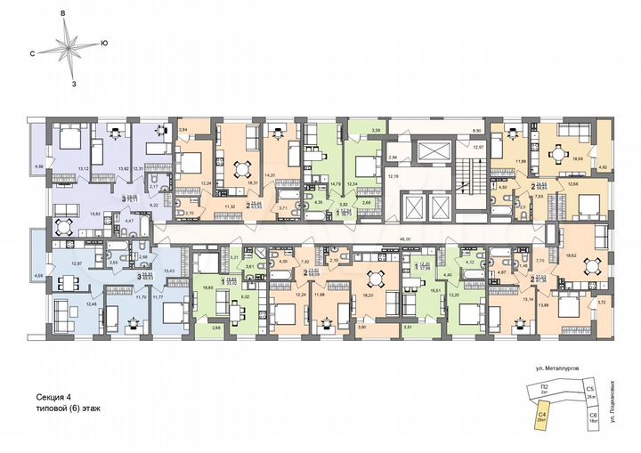 2-к. квартира, 58,1 м², 24/26 эт.