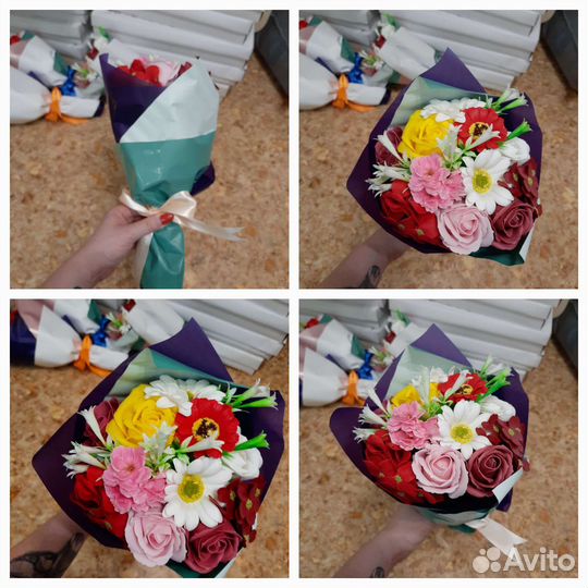 Букет роз из мыла