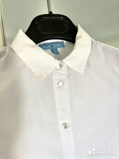 3 блузки рубашки для девочки белые для школы р 128