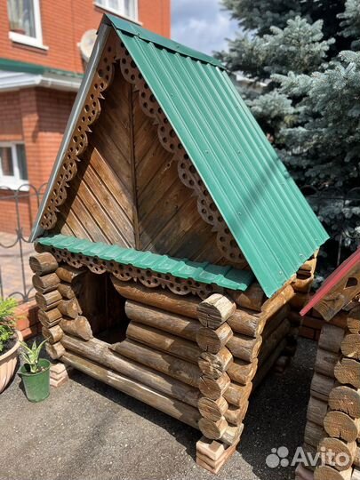 Срубовая будка для Собаки, Ручной работы
