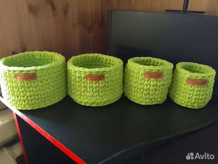 Корзины из трикотажной пряжи