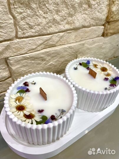 Свечи с цветами. Подарок