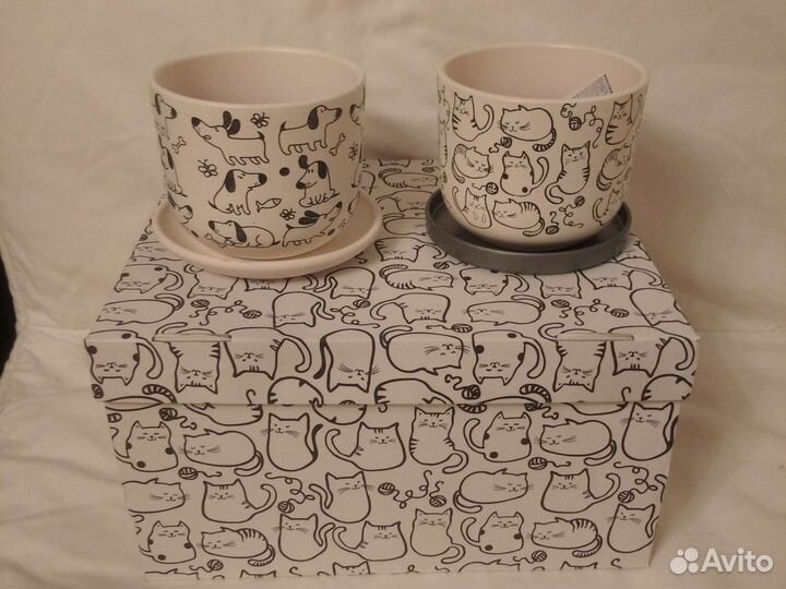 Белый кот Икея коробка,Горшки,лотки для бумаг