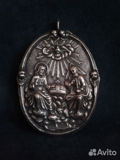 Икона Троица новозаветная,серебро 84