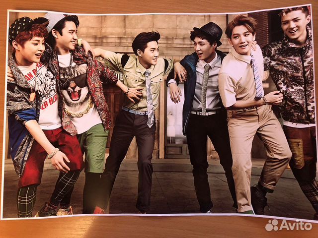Плакат с корейской группой EXO(Сюмин,Дио,Сухо,Лей