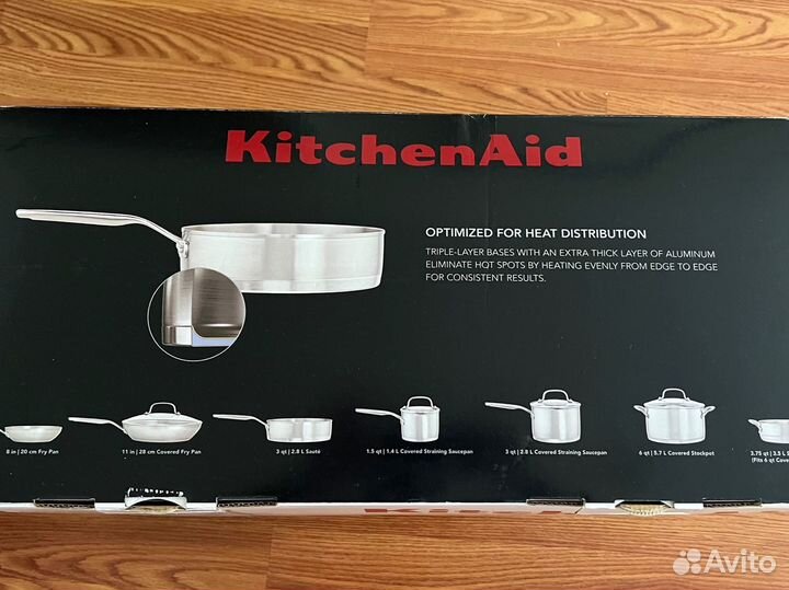 Kitchenaid набор кастрюль и сковородок