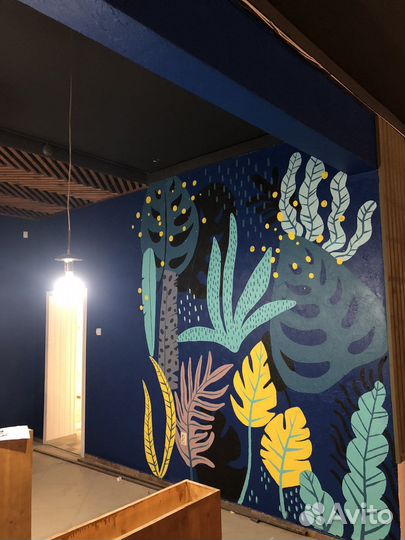 Роспись стен, декор стен, рисунок на стене, фреска