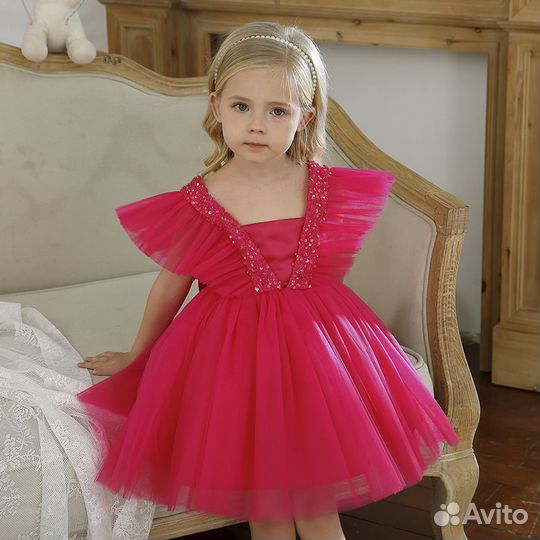 Новые платья фуксия 98-104,110, 116,122-128