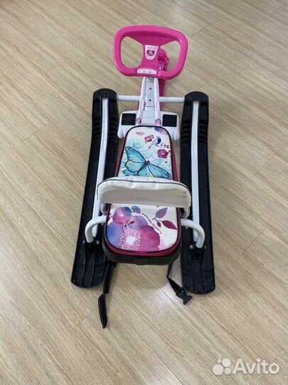 Детский снегокат со спинкой