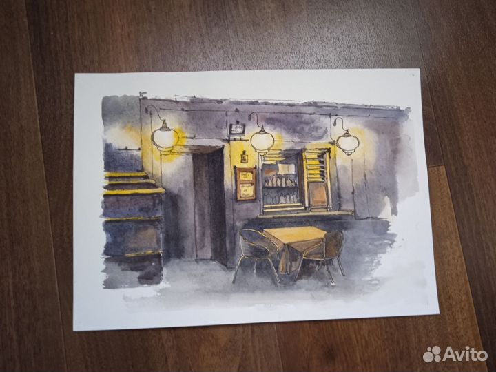 Картины акварель разные