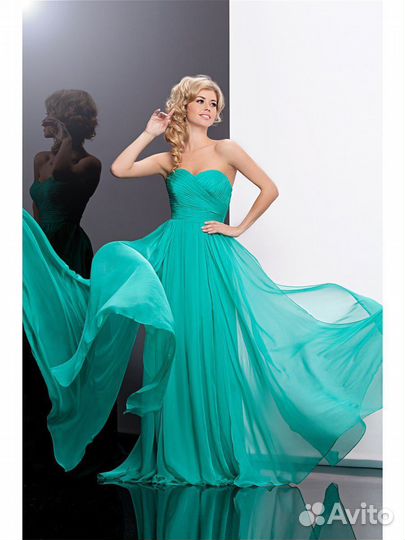 Вечернее платье в пол 42,44,48,зелёное