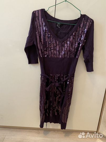 Платье Mango с пайетками фиолетовое 44-46 р
