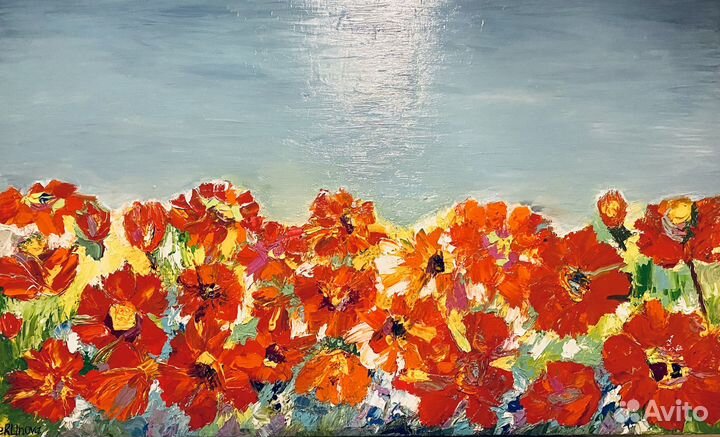 Картина: «Маки», художник: eRUnova 100*60 см