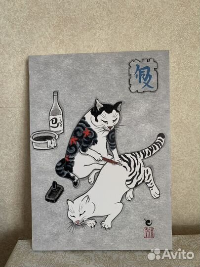 Картина интерьерная на холсте Коты Якудза