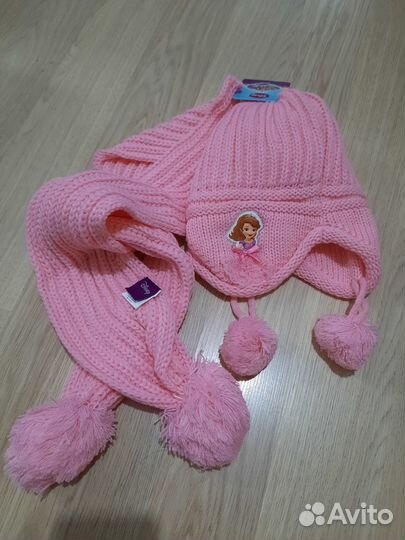 Шапка детская+ шарфик новое