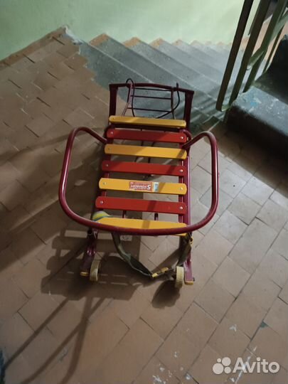 Детские санки с колесами бу