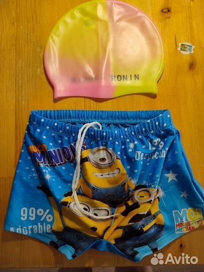 Плавки и шапочка для плавания 4-5 лет