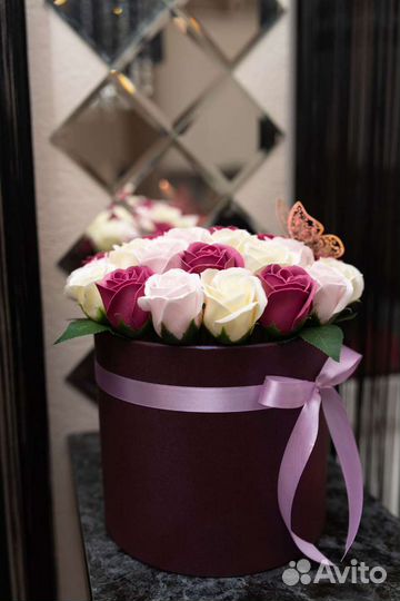 Розы из мыла Мыльные цветы Подарок на 8 марта