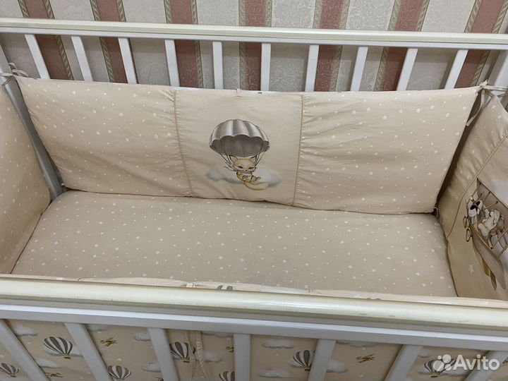 Бортики, подушка, одеяло для детской кроватки