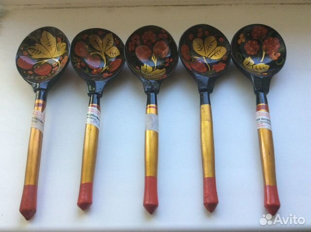 Ложки деревянные сувенирные хохлома новые