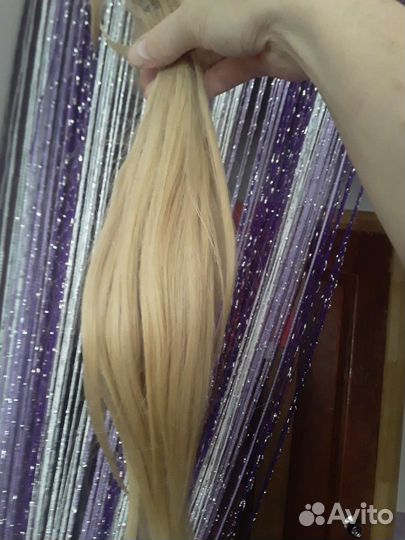 Волосы для наращивания 40 см блонд