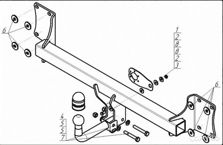 Фаркоп BMW X5 E-70 07-13/F15 13-18/X6 F16 14-18