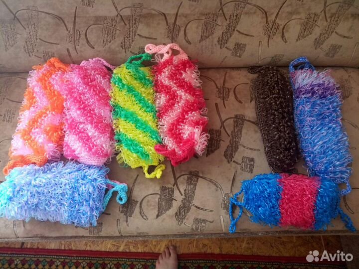 Мочалки ручной вязки