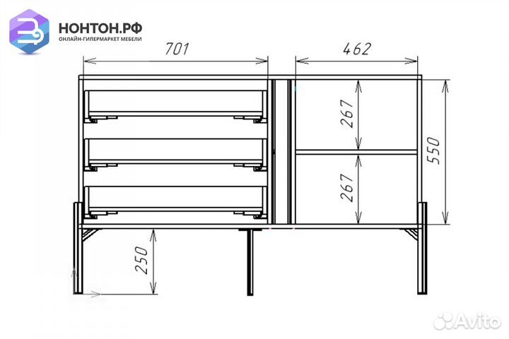Комод Омри морской синий / матовый темно-синий соф