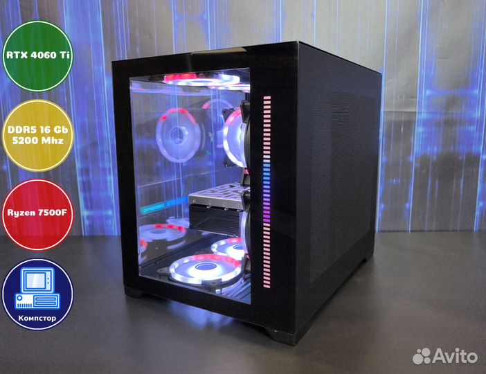 Сборка пк AMD7500F-RTX4060Ti-16DDR5-IVD3641025-A620