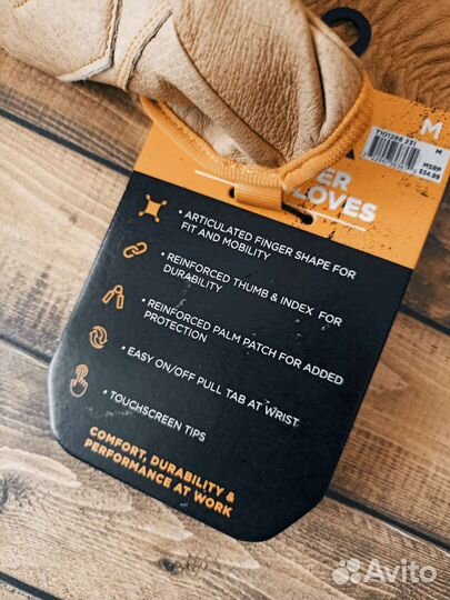 Timberland новые мужские кожаные перчатки оригинал