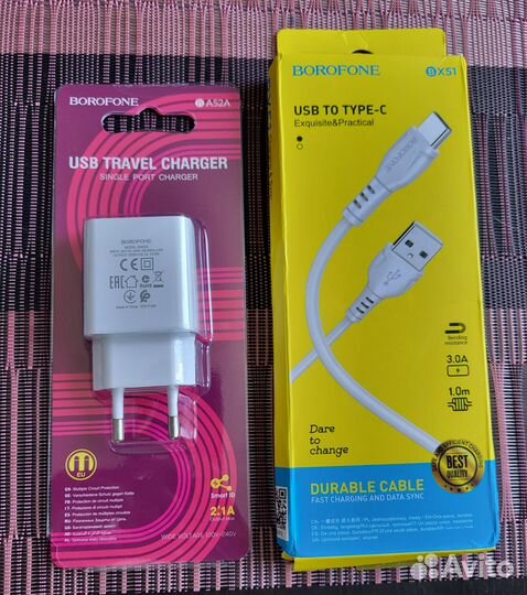 Зарядка + кабель USB- type C