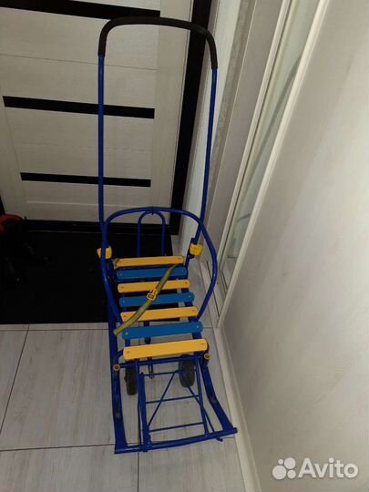 Детские санки с большими колесами