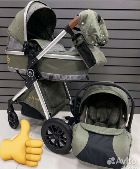 Коляска 3в1 luxmom v9, трансформер