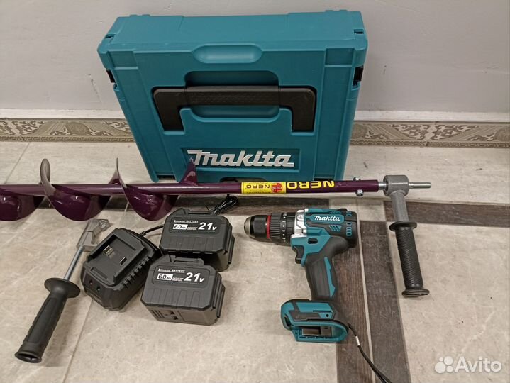 Ледобур шуруповерт 120н/м шнек адаптер