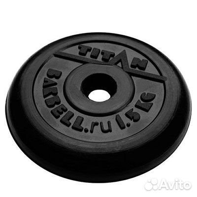 Блин обрезиненный titan Barbell 1,5 кг (d31)