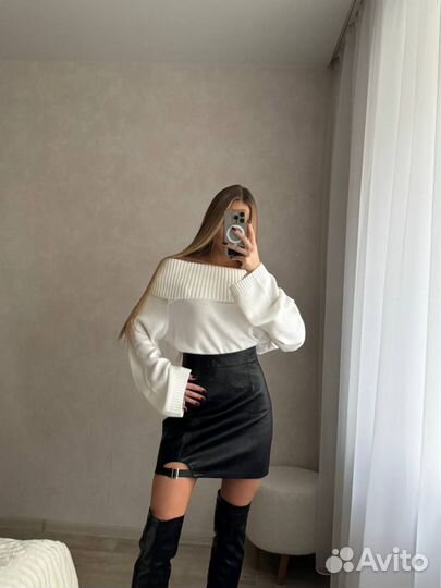 Кожаная юбка