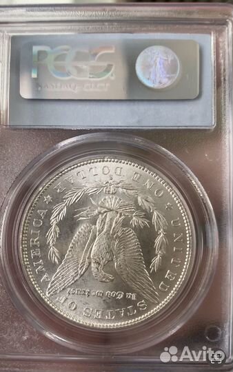 1880-S 1 Серебряный доллар Моргана слаб pcgs MS64