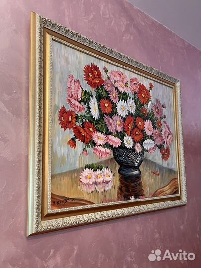 Картина маслом на холсте натюрморт в рамке