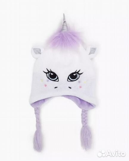 Шапочка-единорог для девочки 6-8 лет