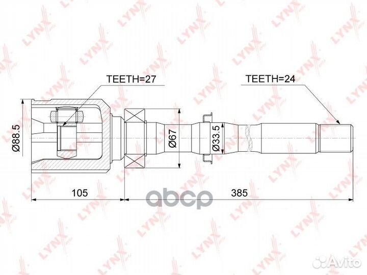 ШРУС внутренний перед прав CI3728 lynxauto