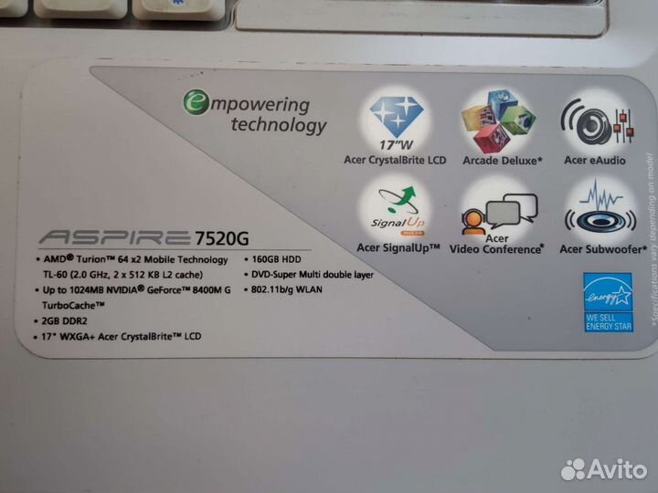 Acer aspire 7520g icy70 502g16Mi