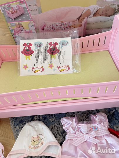 Кровать беби борн + одежда для куклы baby born