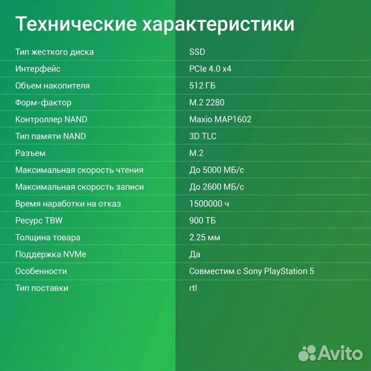Диск SSD Digma Meta M6E M.2 512Гб