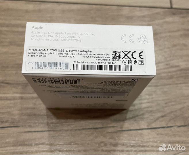 Блок (адаптер) питания Apple USB-C 20W оригинал
