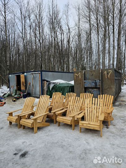 Садовое кресло шезлонг Адирондак Эконом. Массив со